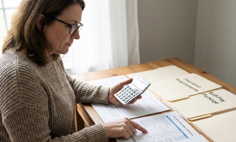 A patient carefully reviewing financing, self-pay, and insurance options to determine their out-of-pocket gastric sleeve cost before undergoing bariatric surgery.