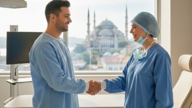 Affordable gastric sleeve cost in Istanbul, showing a successful medical tourism experience combining high-tech surgery with the city backdrop.