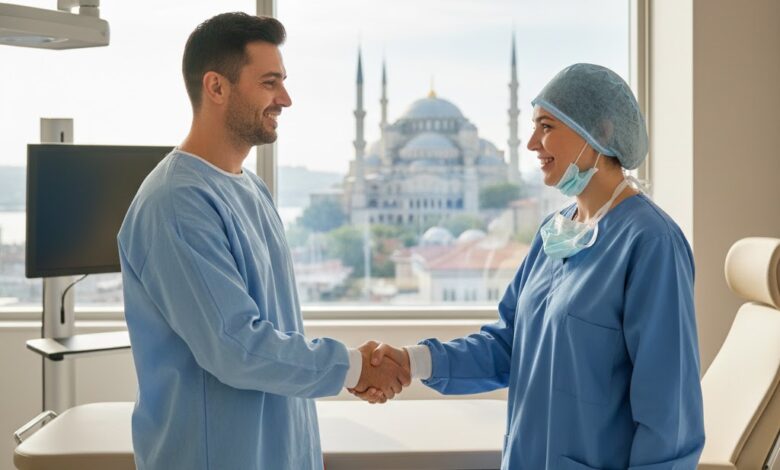 Affordable gastric sleeve cost in Istanbul, showing a successful medical tourism experience combining high-tech surgery with the city backdrop.
